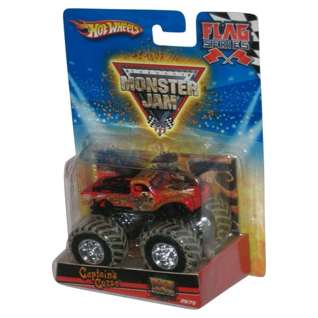 Hot Wheels Monster Jam (2009) Flag Series Red Captain's Curse Mud Truck 29/75
