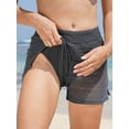 thumbnail image 3 of Alove Hollow-Out Lace Swim Shorts Elastic High Waist Trunk For Women Swimsuit Bottom With Brief BoyShorts, 3 of 5
