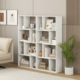 thumbnail image 4 of Gymax 4-Tier Geometric Bookshelf 48'' High Bookcase Modern 8-Cube Storage Organizer White, 4 of 10