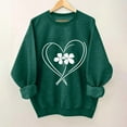 thumbnail image 2 of Womens St Patricks Day Tops Four Leaf Clover Shirt Crewneck Cute Sweatshirt Irish Long Sleeve Shirts Green St Patricks Day Shirt Women, 2 of 3