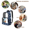 thumbnail image 5 of COEQINE Clear Backpack for School Boys Bookbag PVC Polyester See Through Book Bag with Padded Shoulder Straps, Heavy Duty Work Bag Transparent Daypack, Shark Basketball Blue, 5 of 7