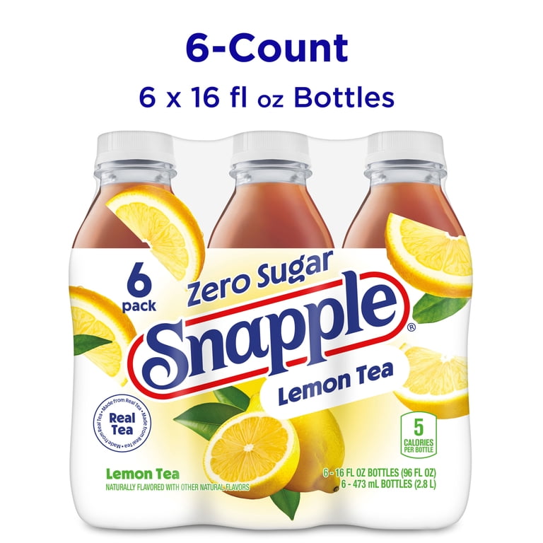Snapple Zero Sugar Lemon Tea, 16 fl oz Bottles, 6 Pack photo 3
