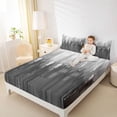 thumbnail image 4 of Homewish Painting Graffiti Twin Sheet Sets,Minimalist Stripes Lines Twin Fitted Sheet,Gray White Flat Sheet For Girl Boys,Super Cozy Room Decor,3 Pieces, 4 of 7