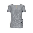 thumbnail image 7 of Vmvidoty Pleated Sequin Wrap Blouses for Women Dressy Casual Tops Business Work Shirts Ruffle Sleeve Crew Neck Summer Outfits Silver S, 7 of 7