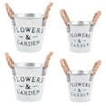 thumbnail image 1 of 4Pcs Iron Flower Buckets Iron Flower Containers Flower Planters for Balcony, 1 of 4