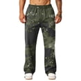 thumbnail image 5 of Hsovts Men's Athletic Open Bottom Relaxed Fit Camo Sweatpants Loose Casual Elastic Waist Drawstring Athletic Fashion Sweatpants Workout Pants with Pockets Army Green 2XL, 5 of 7