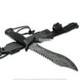 thumbnail image 4 of CSGO 12" Tactical Hunting Knife Bowie Damascus Look Steel 3D Pattern Fixed Blade, 4 of 6