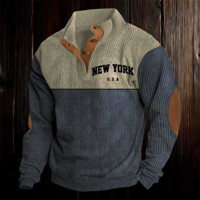 Chandail à Capuche Sans Capuche pour Hommes Manches Longues Col Rond Chandail pour Tous les Jours Mode Urbaine Décontracté avec Confort Doux et Style Moderne Haut pour Usage Quotidien