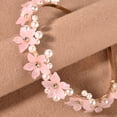 thumbnail image 3 of Granjero Gordo Horquilla de flores para novia, tocado de perlas de cristal, joyería para el cabello de boda dorada (rosa), 3 of 5