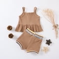 thumbnail image 4 of Bagilaanoe 2pcs Newborn Baby Girl Short Pants Set OSleeveless Ruffle Tank Tops + Shorts 6M 9M 12M 18M Infant Casual Summer Outfits, 4 of 8