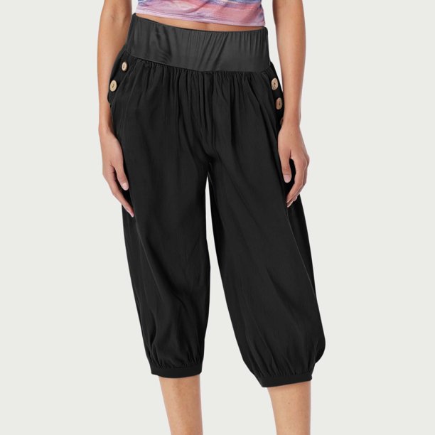 WILLBEST Vestido Largo Pantalones Casuales Capri De Pierna Corsé De Color Sólido Para Mujer