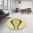 thumbnail image 4 of Ahgly Company Tapis d'Intérieur Lavable en Machine Carré Transitionnel Jaune Soleil, 6 Pieds Carré, 4 of 7