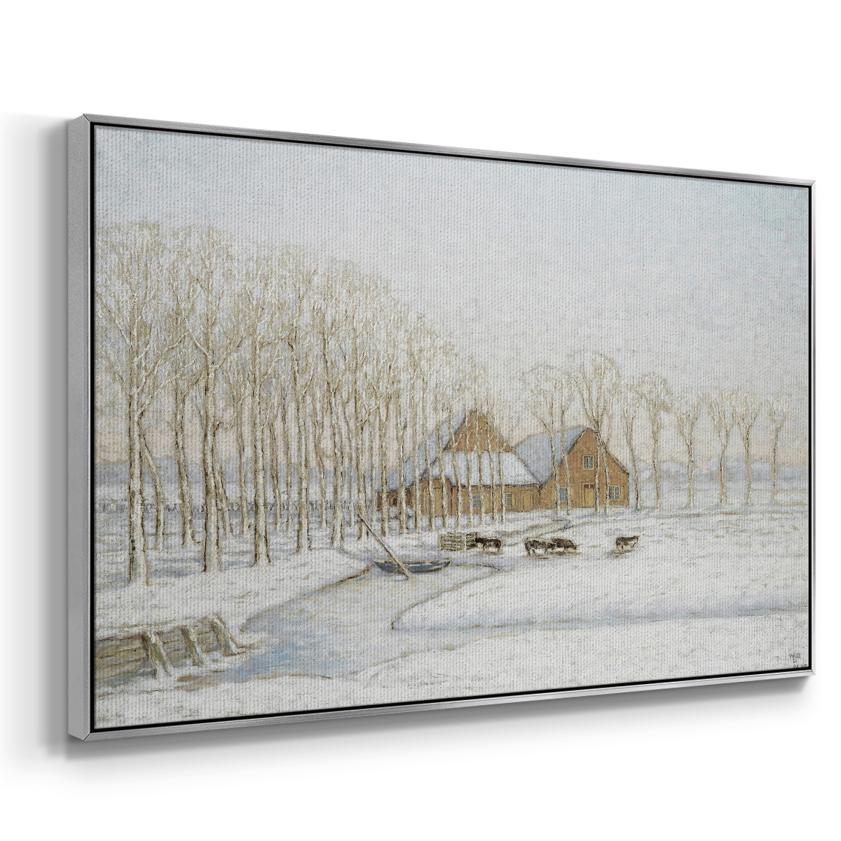 Vintage Landscape-CCLXXVII By Wexford Home Framed in Silver Wood Gallery Wrapped Canvas 25 in. x 37 in.