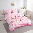 thumbnail image 3 of Manfei Girl Castle Twin Bedding Sets 7 Pieces,Pink Glitter Theme Bedding Comforter Set 7 Pieces,Princess Sheet Sets,Ultra Soft Bedroom Decorative Reversible, 3 of 7