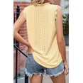 thumbnail image 6 of Classy Jacquard Tank Women Lace Appliques Sleeveless Vest Shirts Solid Color Camisole V-Neck Tunic Yellow XXL, 6 of 8