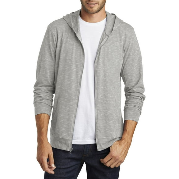 JustBlanks Full Zip Hoodie Cotton Poly Blend Lightweight Front Pockets Metal Zipper