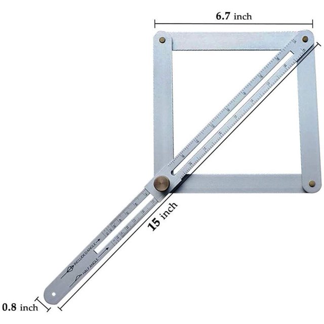 Buscador de ángulo de ángulo, regla de medición de ángulo de aleación de aluminio, herramienta de medición de transportador para carpinteros de bricolaje