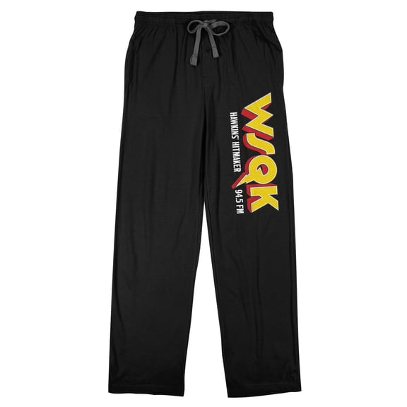 Stranger Things WSQK Radio Station Women's Black Sleep Pajama Pants-XXL