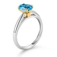 thumbnail image 3 of Gem Stone King 10K White and Yellow Gold Swiss Blue Topaz Solitaire Engagement Ring for Women (1.50 Cttw, Oval 8X6MM, Gemstone November Birthstone, Available in Size 5, 6, 7, 8, 9), 3 of 4