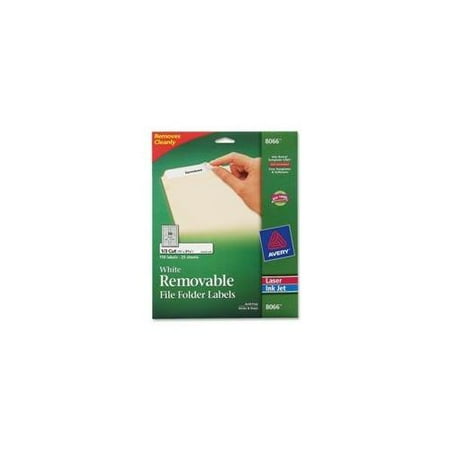 Avery Consumer Products Avery Consumer Products Removable Filing Labels, Inkjet 2-3 inchx3-7-16 inch, 750-PK, White