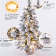 thumbnail image 5 of Silver Christmas Tree,Table Top Christmas Tree Snow Flocked Christmas Tree with Led Lights and Wood Bases Mini Xmas Pine Tree for Table Desk Home Office Christmas Decor, 5 of 7