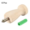 thumbnail image 3 of Ganchos de Pared de Madera Sólida con Tornillo, Ganchos para Abrigos, Perchas Decorativas de Montaje en Pared 22mmx48mm (DxL) Sin Pintura, 6 piezas, 3 of 3