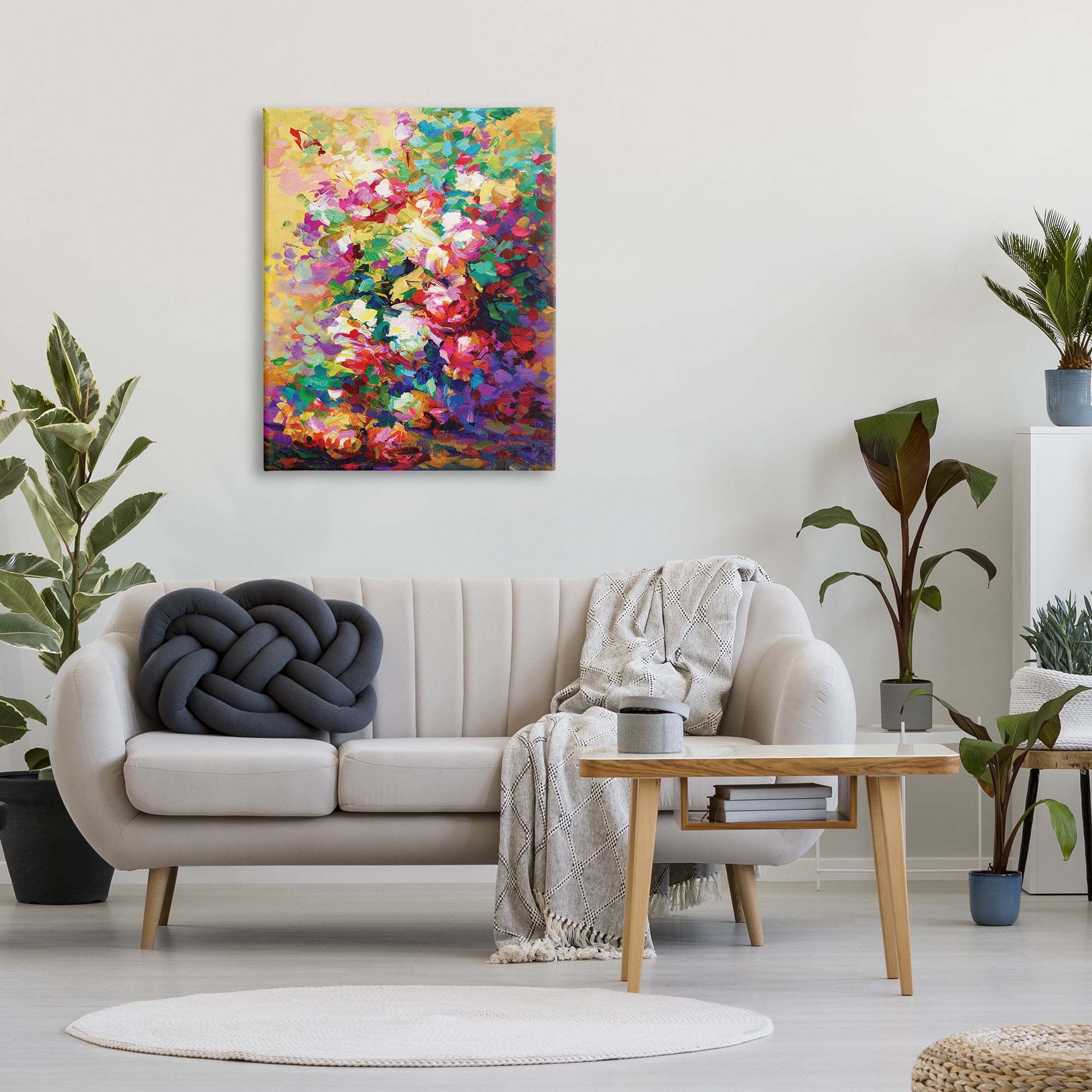 Stupell Industries Vivid Abstract Roses Botanical & Floral Painting Gallery Wrapped Canvas Art Print Wall Art, 30 x 40