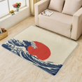 thumbnail image 2 of 3x5 Rug, Great Wave Off Kanagawa Rug & Home Decor - Front Door Mat Indoor Entrance, Japanese Hokusai Rugs for Entryway, Washable Non Slip Soft Area Rug, Japan Style Carpet & Room Decorations X-&529, 2 of 7