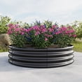 thumbnail image 6 of Galvanized Metal Planter Box, 47.24"x11.4" Tall Round Outdoor Raised Garden Bed, Backyard Patio Planter Raised Beds for Flower Herbs Fruits, Black, 6 of 7
