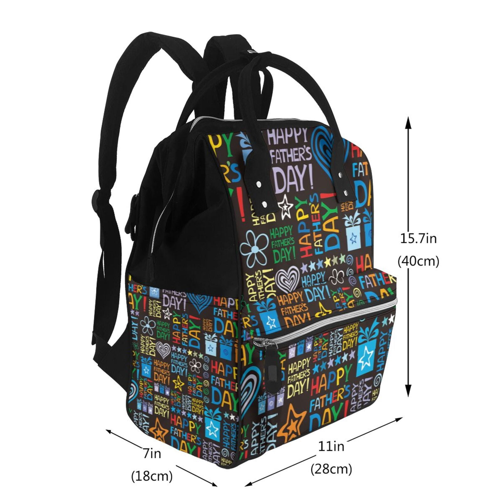 Ratiio Happy Father Day Mummy Backpack - Waterproof Twill Canvas, Large Capacity Diaper Bag with Multiple Pockets and Adjustable Straps