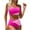 Pink, variant on Two Piece Bikini for Women Print Solid Color Backless Swimsuits Green XL