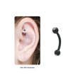 thumbnail image 1 of Boucles d'Oreilles en Titane Noir Courbé avec Cz Gems, 1 of 1