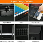 VANCORE Fireproof File Box with Lock, Portable Document Organizer Box with Water-Resistant Zipper, Collapsible File Box for Hanging Letter/Legal Folders, Passports, and Certificates