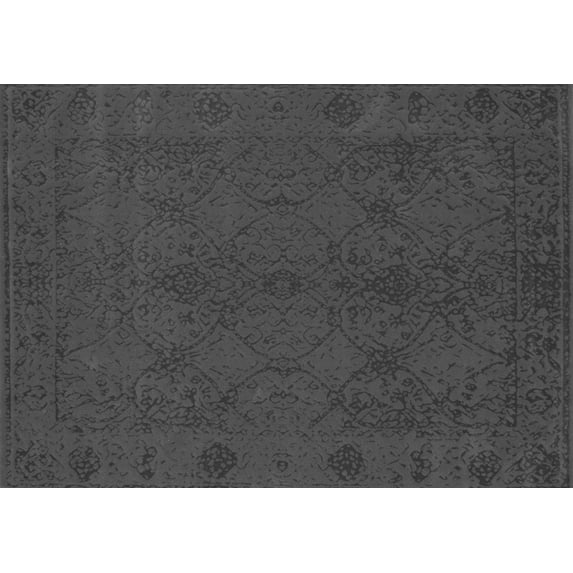 Ahgly Company Indoor Rectangle Abstract Gray Contemporary Area Rugs, 2' x 4'
