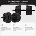 thumbnail image 2 of Fitvids 2 in 1 Adjustable Dumbbell Set, 60lbs Free Weights Set with Connector, Black, 2 of 12