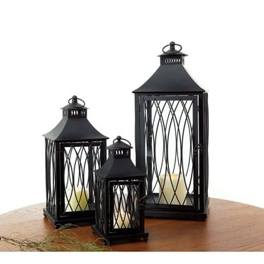Lantern (Set Of 3) 11.5"H,16"H,24"H Metal, Glass