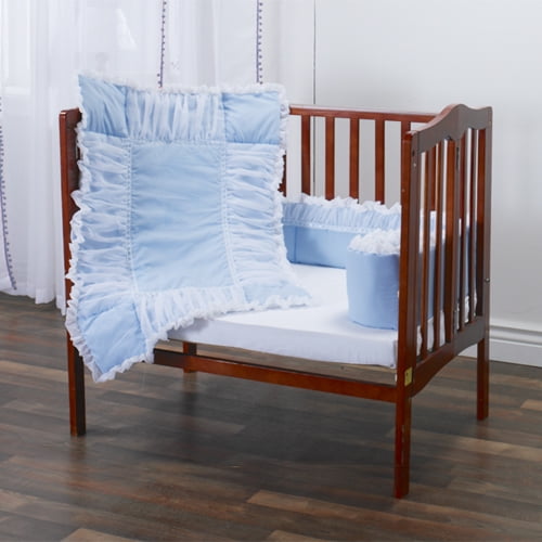 Blue With Tulle Portable Crib Bedding Set Walmart Com Walmart Com