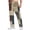 Khaki, variant on Men's Checkered Print Casual Pants, Loose Fit, Elastic Waist with Drawstring, Multiple Pockets for Daily Comfort and Casual Style,Red L