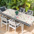 thumbnail image 2 of Easter Table Cloths for 8 Foot Rectangle Tables, Spring Farmhouse Bunny Eggs Flower Black Plaid Patio Waterproof Elastic Fitted Tablecloths, Washable Rectangular Table Cover for Camping, 2 of 8