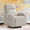 Chenille Camel, variant on Base Beauty Swivel Recliner Rocker Nursery, Chenille Nursering Glider Recliner, Manual Swivel Rocking Reclining with Double Pockets, Cream White