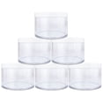 thumbnail image 3 of 4oz/120g/120ml High Quality Acrylic Leak Proof Clear Container Jars with White Lids 6pcs, 3 of 5