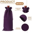 thumbnail image 3 of Uxcell 4 Pcs Bolsas de Regalo para Botellas de Vino con Cordones, Fundas Reutilizables de Terciopelo para Botellas de Licor para Bodas, Fiestas de Cumpleaños, Morado, 3 of 6