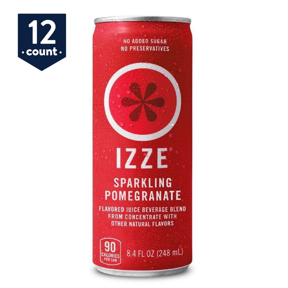 IZZE Sparkling Juice, Pomegranate, 8.4 oz Cans, 12 Count