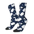 thumbnail image 1 of Fotbe Swan Calcetas Largas con Estampado para Hombre y Mujer – Calcetas de Compresión Transpirables y Elásticas, Viajar y Uso Diario Talla 5-11, 1 of 6