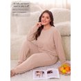 thumbnail image 2 of MINTREUS Women's Plus Pajama Set Warm Fleece Lounge Set Long Sleeve Sleepwear Ladies Ultrasoft Pjs, 2 of 7