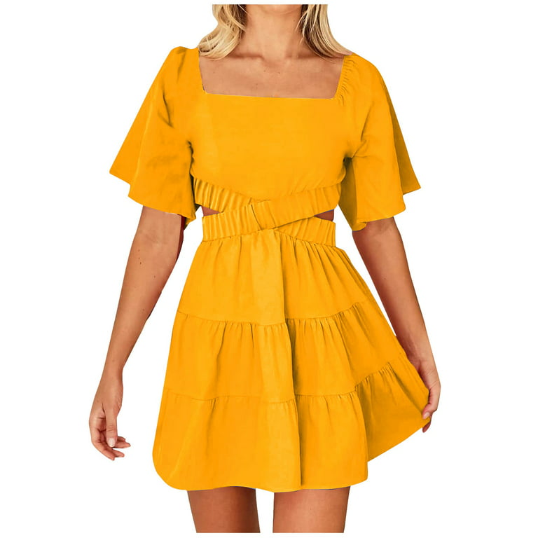 BEEYASO Clearance Summer Dresses for Women Knee Length Short
