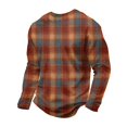 thumbnail image 3 of Christmas Men Round Neck Long Sleeve Pullover Top, Novelty Printed Xmas Festive Casual Wear, Comfortable Winter Party Shirts, Stylish Daily Outfit For Holiday Black 3XL, 3 of 5