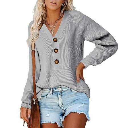 Crazy Price! HIMIWAY Upgrade Your Winter Wardrobe with Our Stylish Women s Knitwear Perfect for Any Occasion! Soft and Comfortable Women s Cardigan Gray M