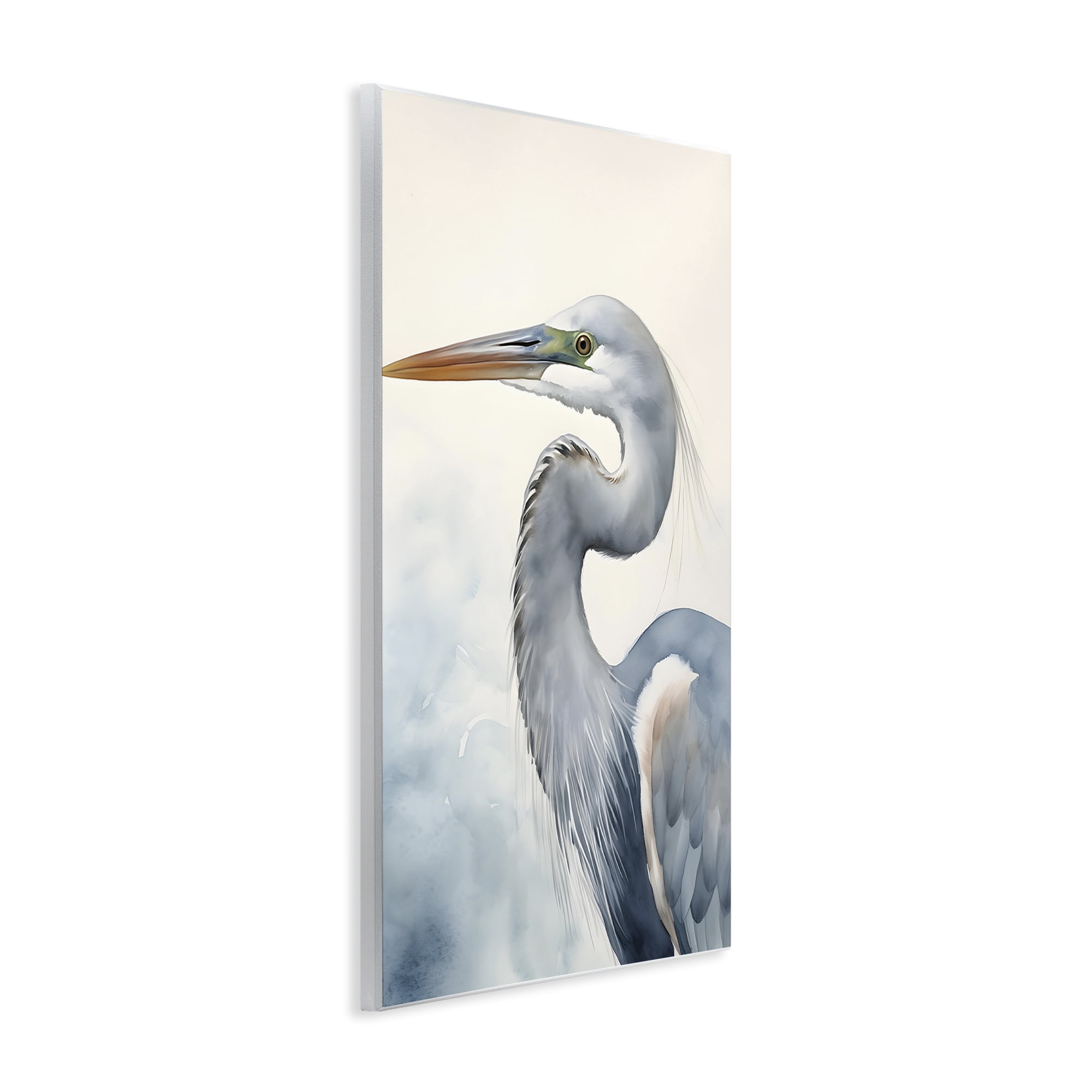 Stupell Industries Quiet Heron Looking Left Animals & Insects Painting Unframed Art Print Wall Art, 10 x 15