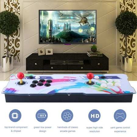 [2000 HD Games] Arcade Video Game Console, Multiplayer Home Players Joystick and Buttons Arcade Console, Customeried Buttons, 1280x720 Full HD, Advanced CPU, Fully Support PS3